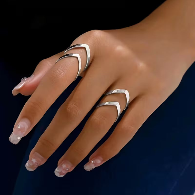 2-teiliges elegantes minimalistisches Ring-Set