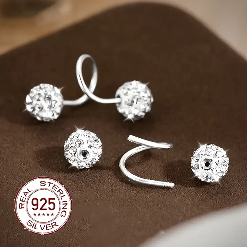 Supersparkle-Zirkonia-Doppelspiral-Ohrringe in Silber und Gold