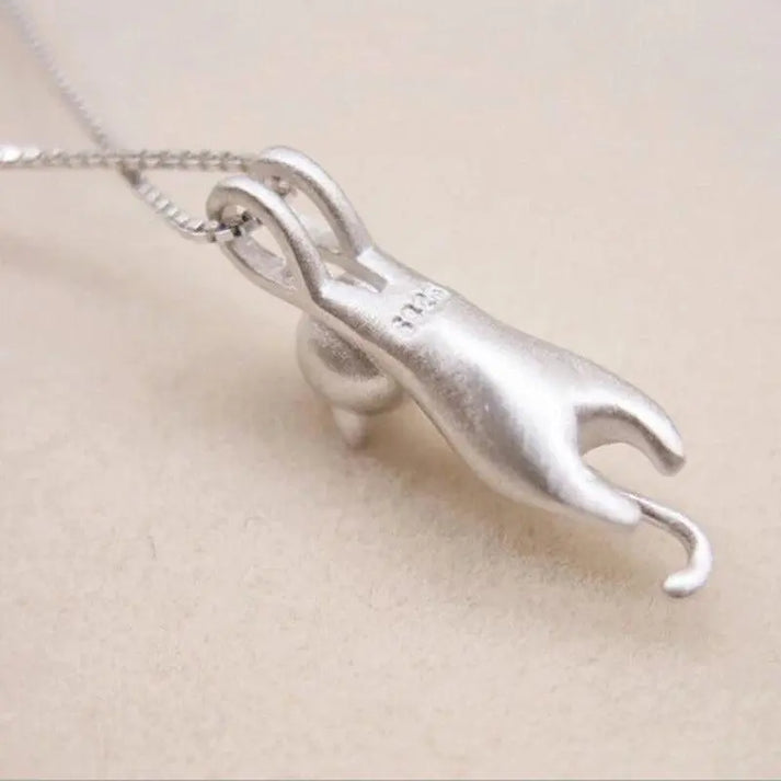 Halskette mit verspieltem Kätzchen aus 925 Sterlingsilber