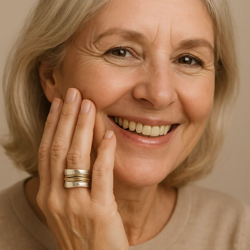 Vintage-vergoldeter Silberdraht-Ring