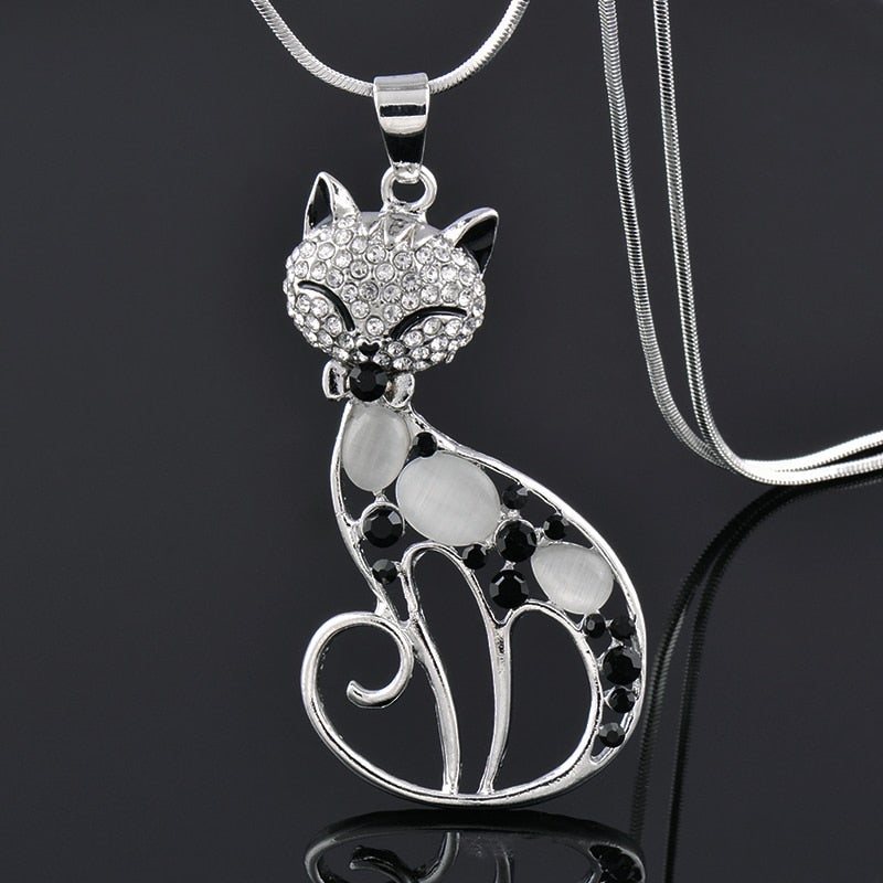 Katzen der Liebe Halskette in Sterlingsilber mit Zirkonia
