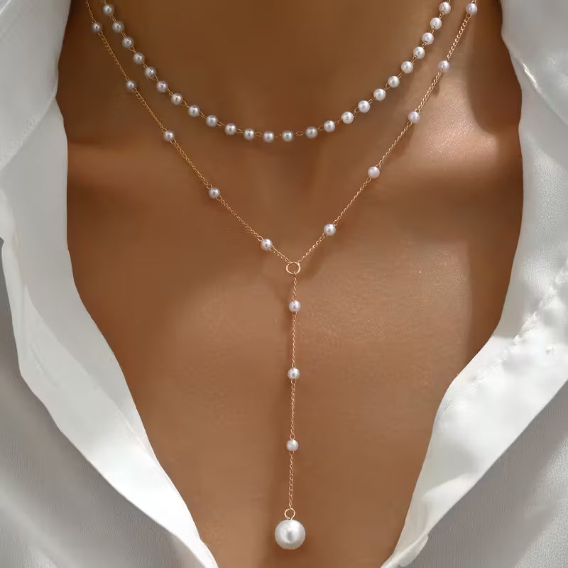 Elegante doppellagige Halskette