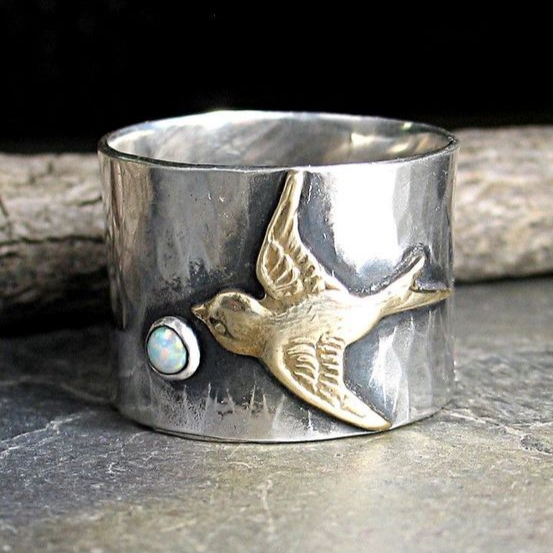 Vintage Kolibri Silber Ring