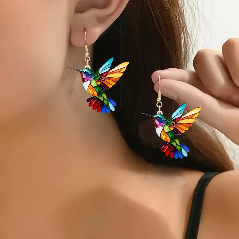 Bunte Kolibri Ohrringe