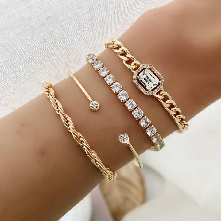 Domitia Calvina Armband-Set | Weißgold