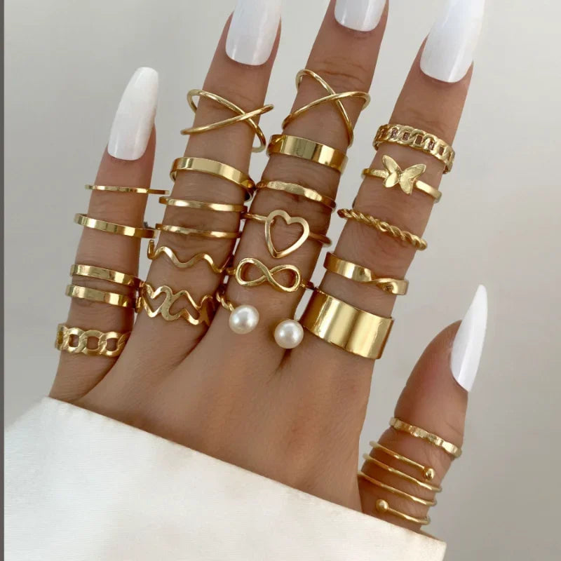 Boho-Perlenring-Set