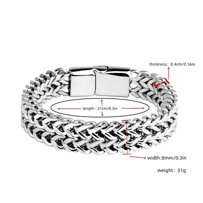 Doppelarmband aus Edelstahl mit dickem Flechtglied