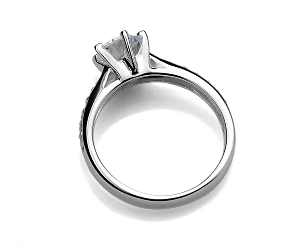 Solitärring Silber 925 mit strahlendem Zirkon