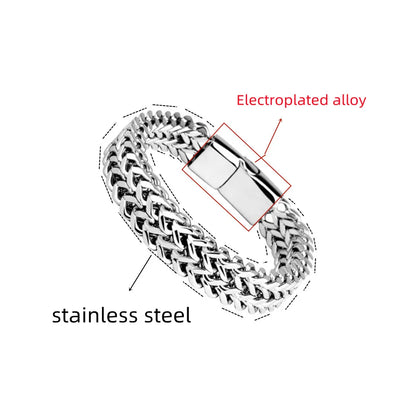 Doppelarmband aus Edelstahl mit dickem Flechtglied