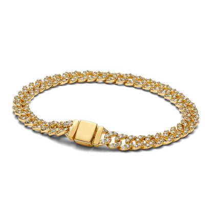 Pave Cuban Armband | Weißgold