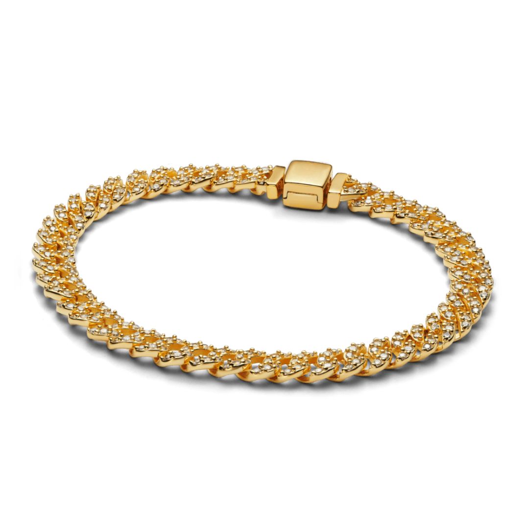 Pave Cuban Armband | Weißgold