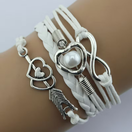 Armband mit Amor-Bogen und mehrfarbigem Herz