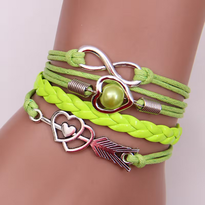 Armband mit Amor-Bogen und mehrfarbigem Herz