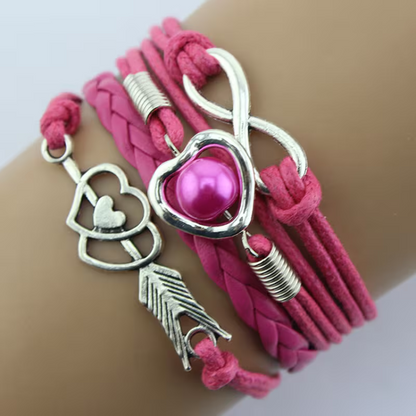 Armband mit Amor-Bogen und mehrfarbigem Herz
