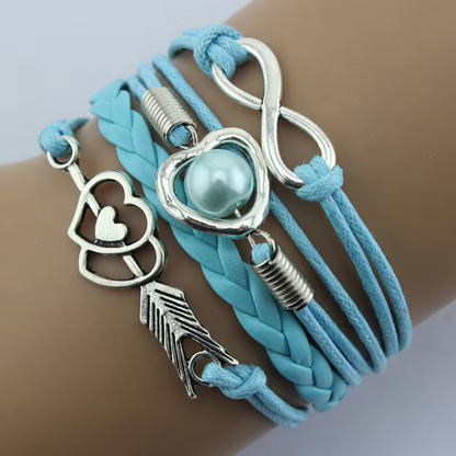 Armband mit Amor-Bogen und mehrfarbigem Herz