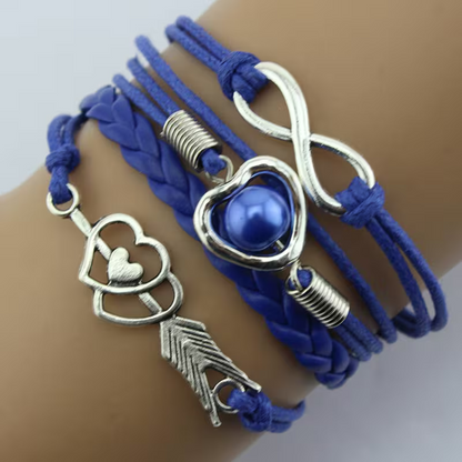 Armband mit Amor-Bogen und mehrfarbigem Herz