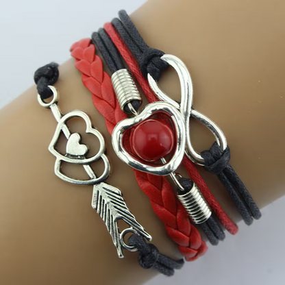Armband mit Amor-Bogen und mehrfarbigem Herz