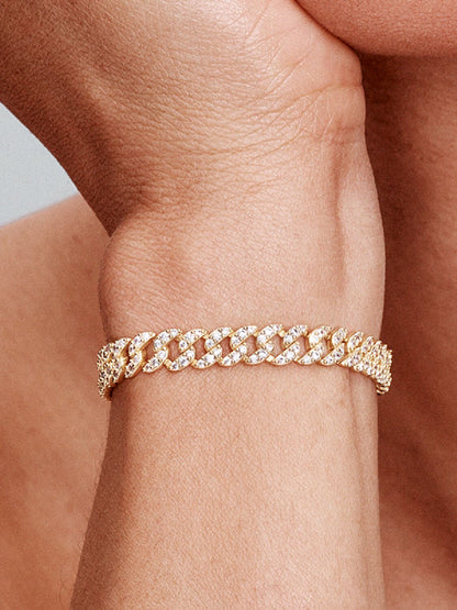 Pave Cuban Armband | Weißgold