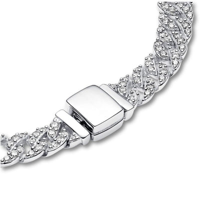 Pave Cuban Armband | Weißgold