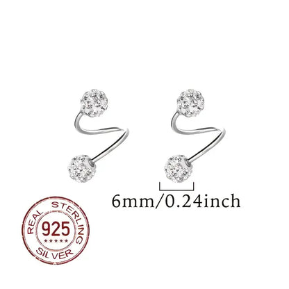 Supersparkle-Zirkonia-Doppelspiral-Ohrringe in Silber und Gold