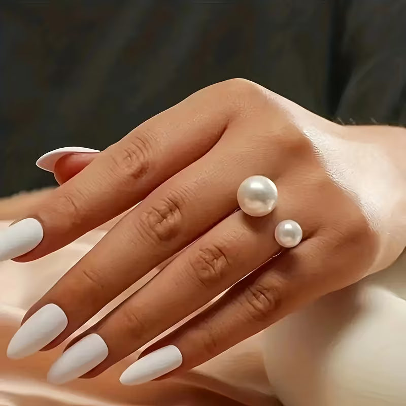 Eleganter verstellbarer Doppelperlen-Ring