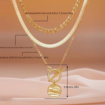 Mehrlagige Münzen Halskette Texturiert Savira | Gold