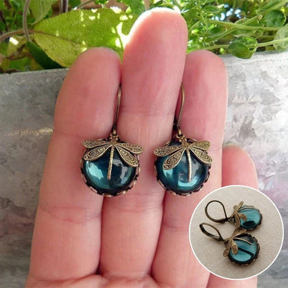 Schöne Vintage Libellen Halskette mit Ohrringen Geschenk