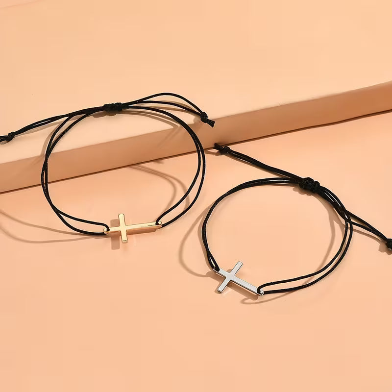 Geflochtenes Kreuz-Paar-Armband