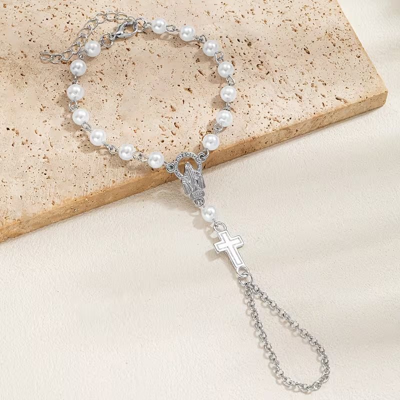 Gothischer Rosenkranz-Kreuz-Armband