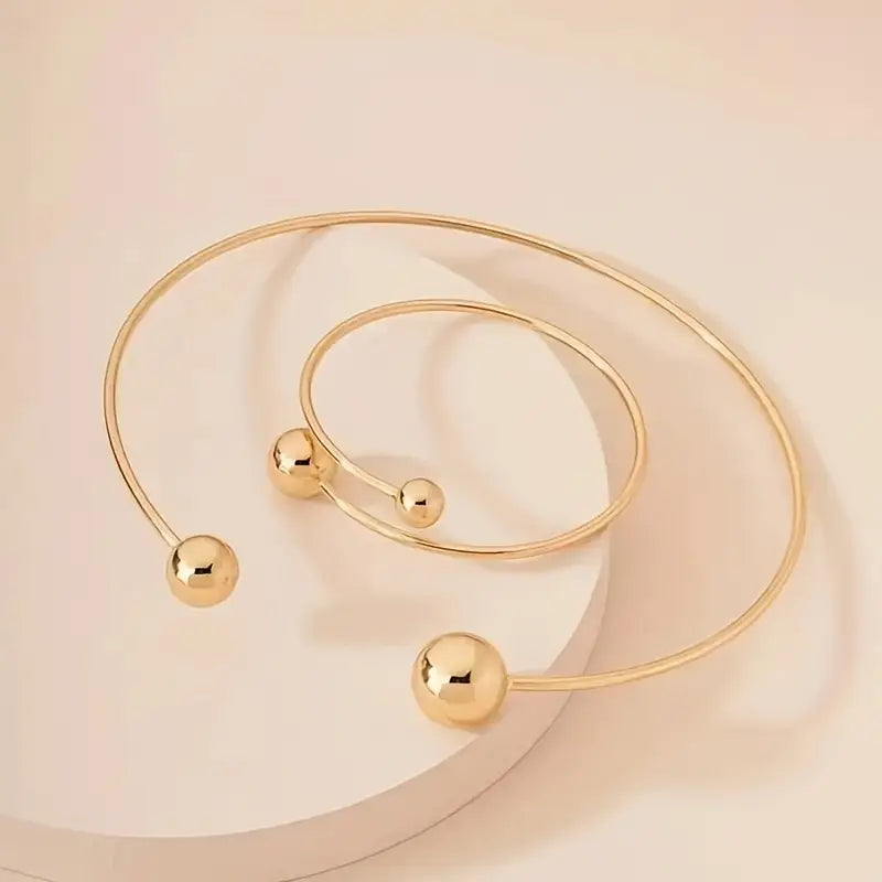 Halskette und Armband Minimalist Glow-Set | Gold