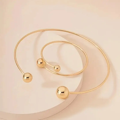 Halskette und Armband Minimalist Glow-Set | Gold