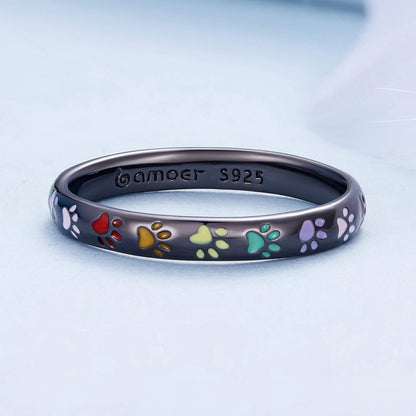 Sterlingsilber Ring mit Pfoten Design