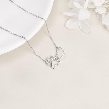 Pfotenabdruck Halskette in Sterlingsilber