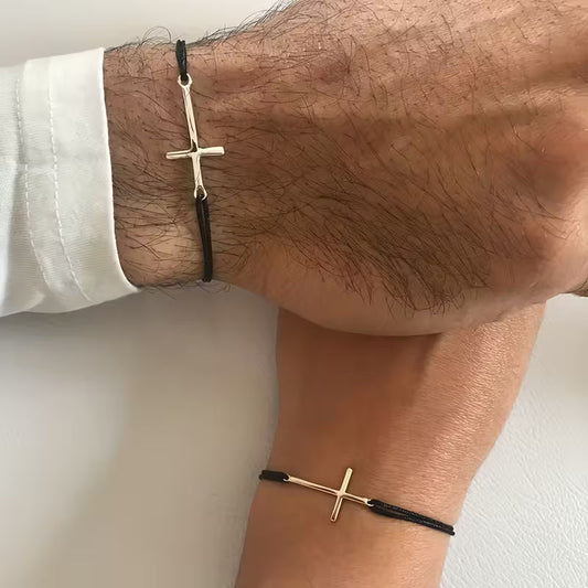 Geflochtenes Kreuz-Paar-Armband