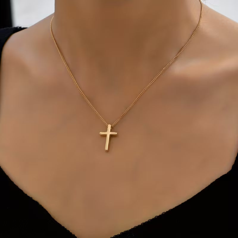 Vergoldete Kreuz-Halskette
