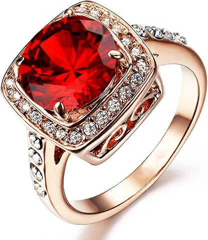Ruby Halo Statement Ring | Roségold