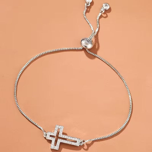 Elegantes Strass-Kreuz-Armband