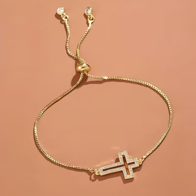 Elegantes Strass-Kreuz-Armband