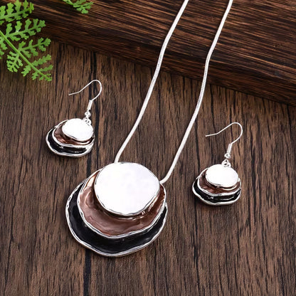Boho Emaille Halsketten- und Ohrring-Set