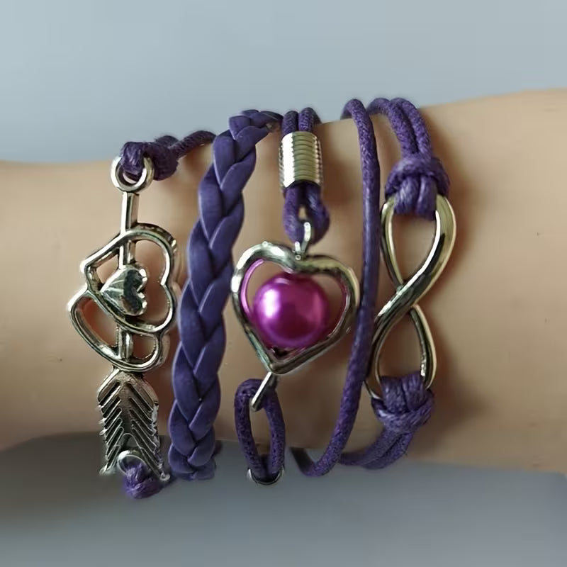 Armband mit Amor-Bogen und mehrfarbigem Herz
