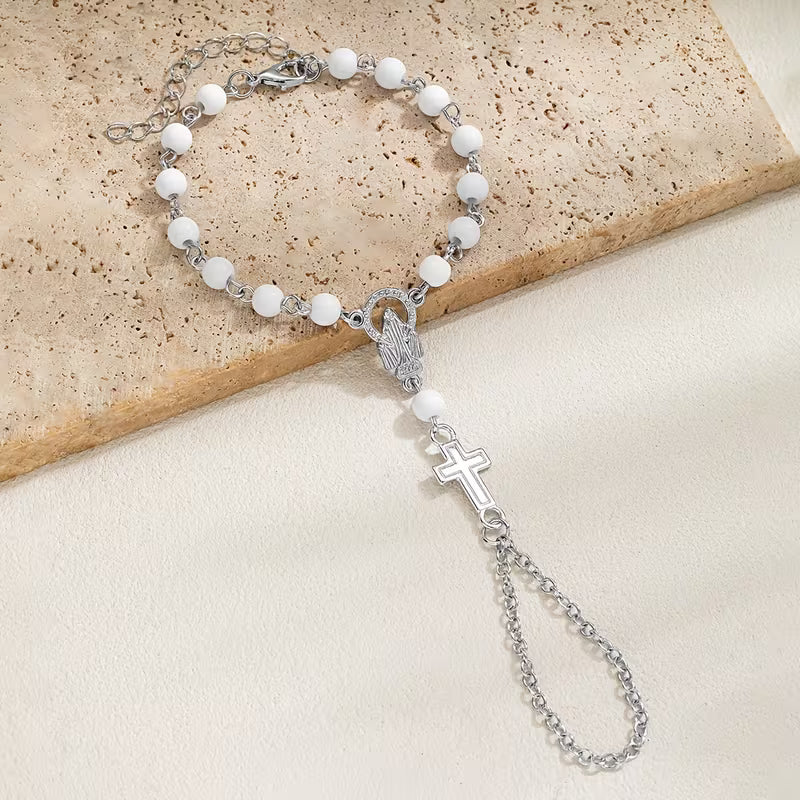 Gothischer Rosenkranz-Kreuz-Armband