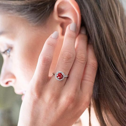 Crimson Glow Promise Rubin Ring | Weißgold