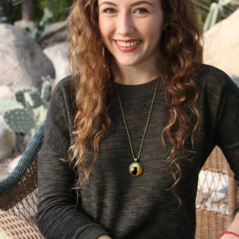 Waldgeist Tier Glas Anhänger Halskette