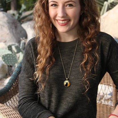 Waldgeist Tier Glas Anhänger Halskette