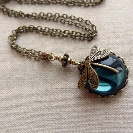 Libellen-Halskette im Vintage-Stil