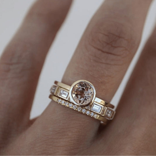 Vintage-Goldring mit Zirkonia