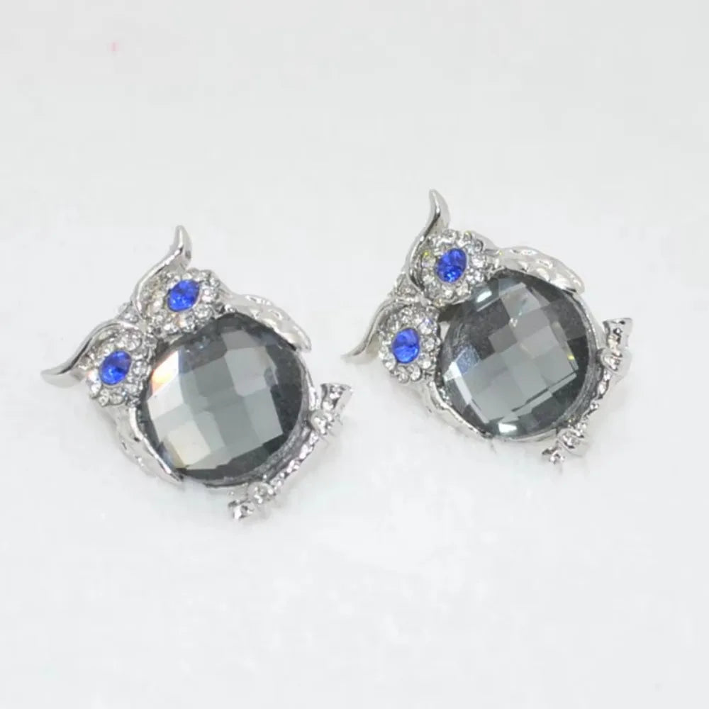 Kristall Eulen Anhänger Halskette