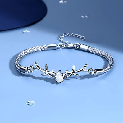 Geweih Herz Armband mit Zirkonia