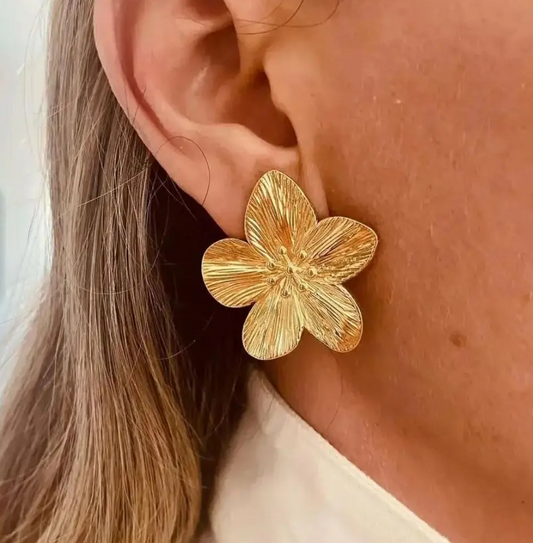 Edelsteinblume Ohrringe in 18K Gold Plating