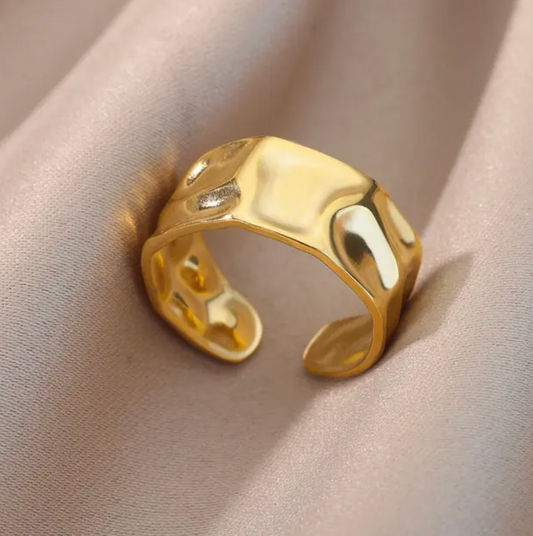 18 Karat vergoldeter Ring, modernistisch breit